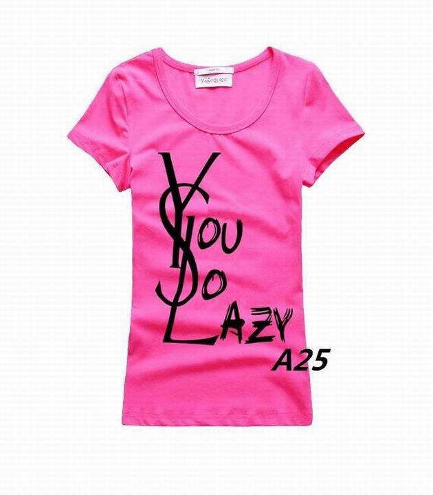 YSL short round collar T woman S-XL-246